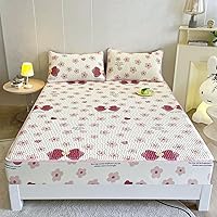 Vista 14 de FCLDESHOP Comfort Hotel - Sábana bajera ajustable con bolsillo profundo con estampado de látex de verano, para dormitorio de niños y niñas, Flor