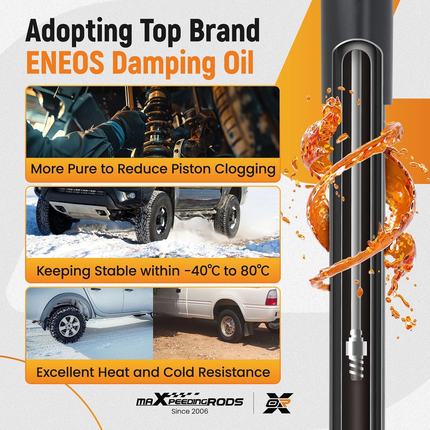 maXpeedingrods Rear Shock for Chevy Silverado 1500 GMC Sierra 1500 2007-2024, Suspension Pair Shock Absorber Assembly Replace 555055 911533 345074