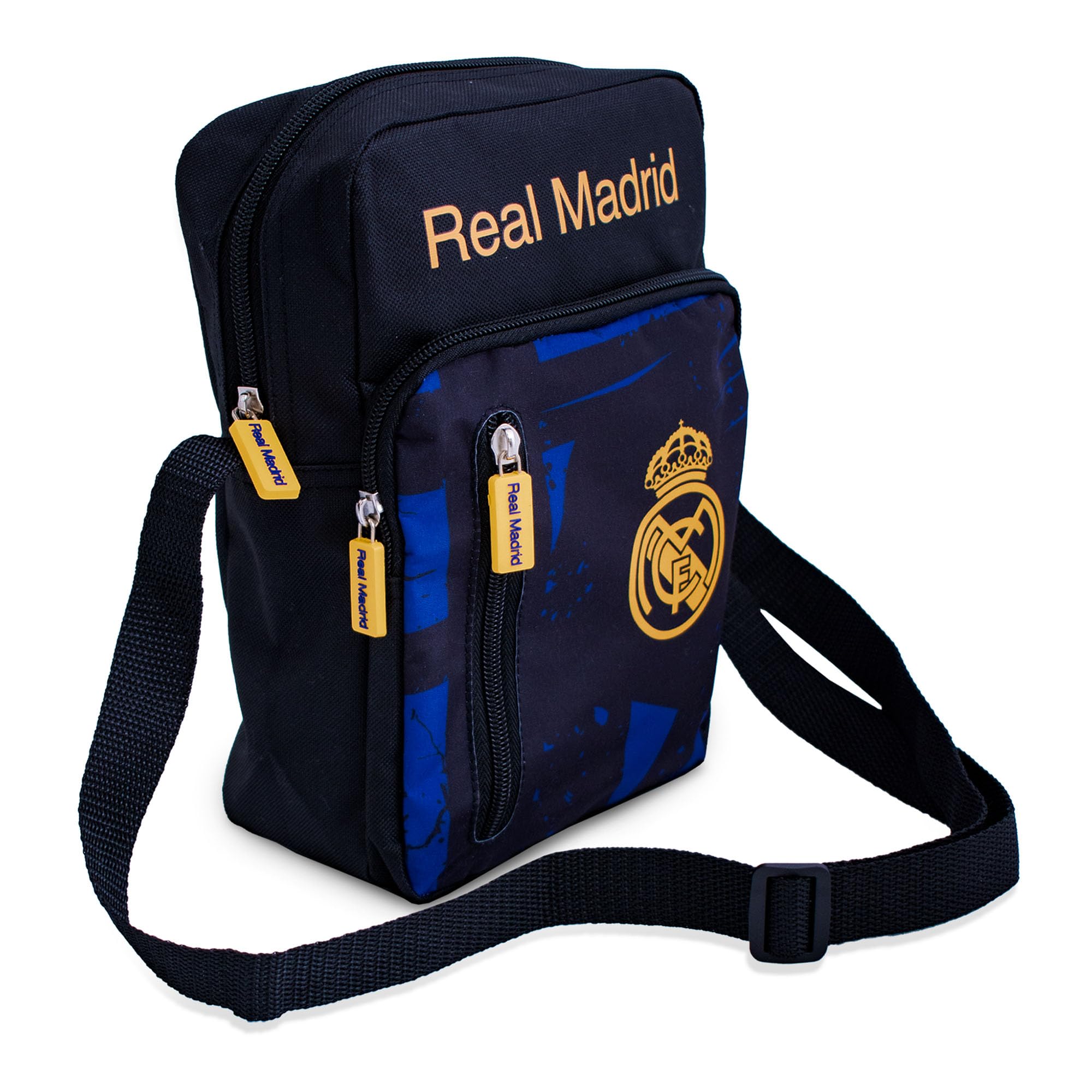 Hy-Pro Sac latéral sous licence officielle Real Madrid CF – Produit léger, avec blason et couleurs du Real Madrid, pour enfants et adultes, excellente idée cadeau de football