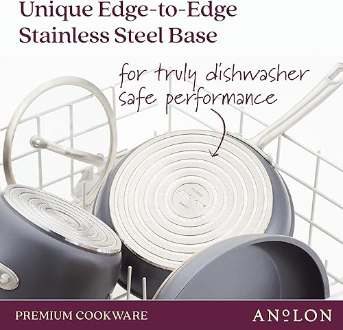 Miniatura 6 de Anolon Accolade - Sartén antiadherente anodizada dura forjada, 8 pulgadas, gris piedra lunar