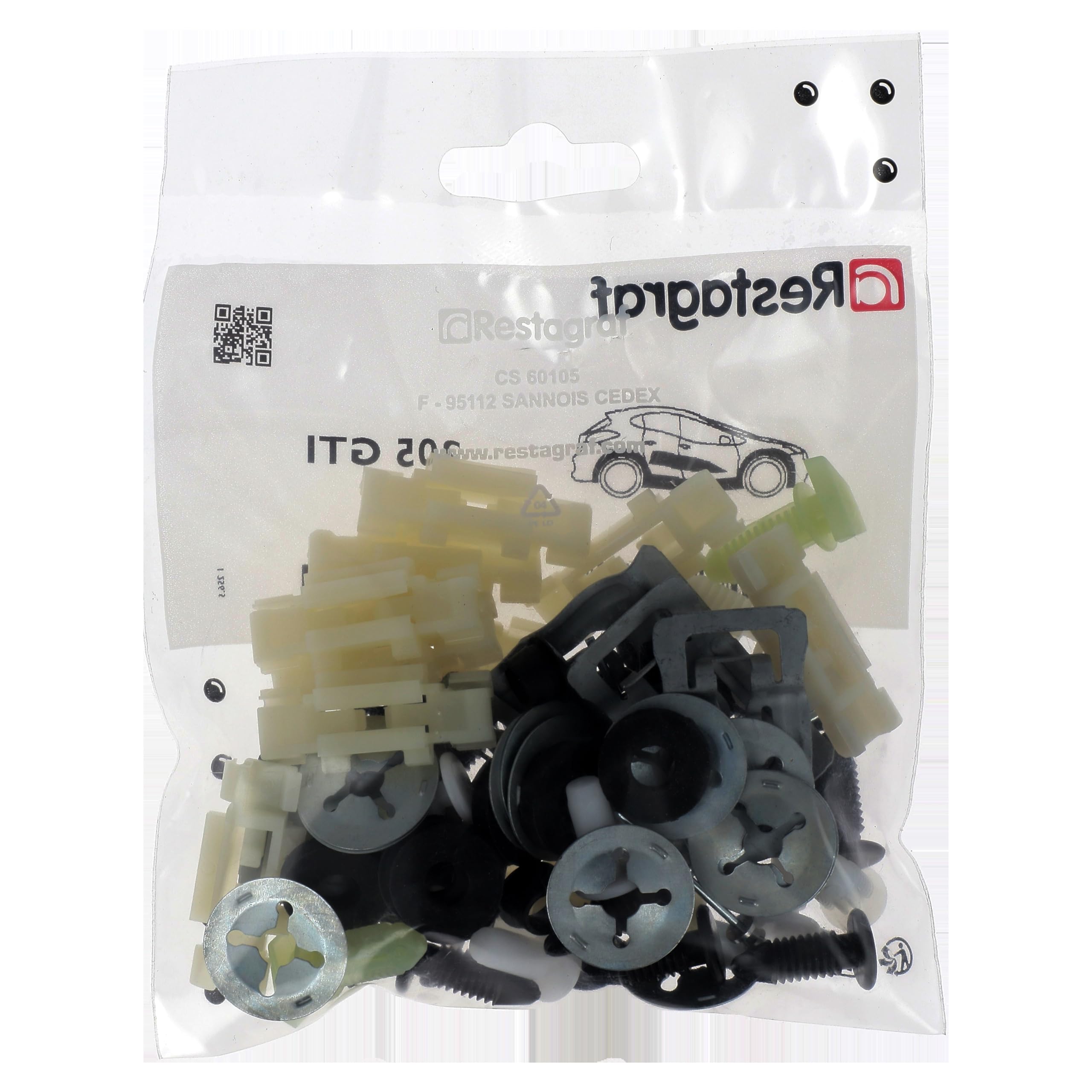 Restagraf - Kit de Fixations pour Moulures Latérales 205 GTI Toutes Versions (03/1984 à 01/1994) - Kit Complet pour Réparation ou Remplacement - Réf. 604010X