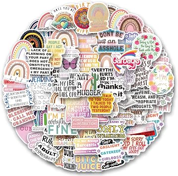 120 PCS Sarcastic Stickers,Funny Boho Sarcastic Stickers for Adults,Snarky, Humorous Quotes Stickers for Water Bottle,Laptop,Phone,Hard Hat,Bumper,Gifts for Adult