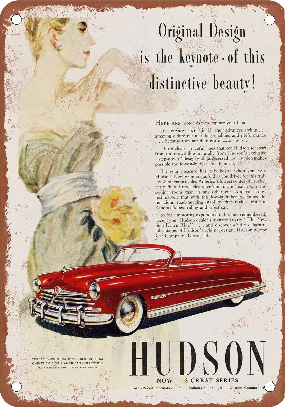 Miaomansenstore Metal Sign - 1950 Hudson Vintage Ad 02 - Old Retro Rusty Look Home Decor