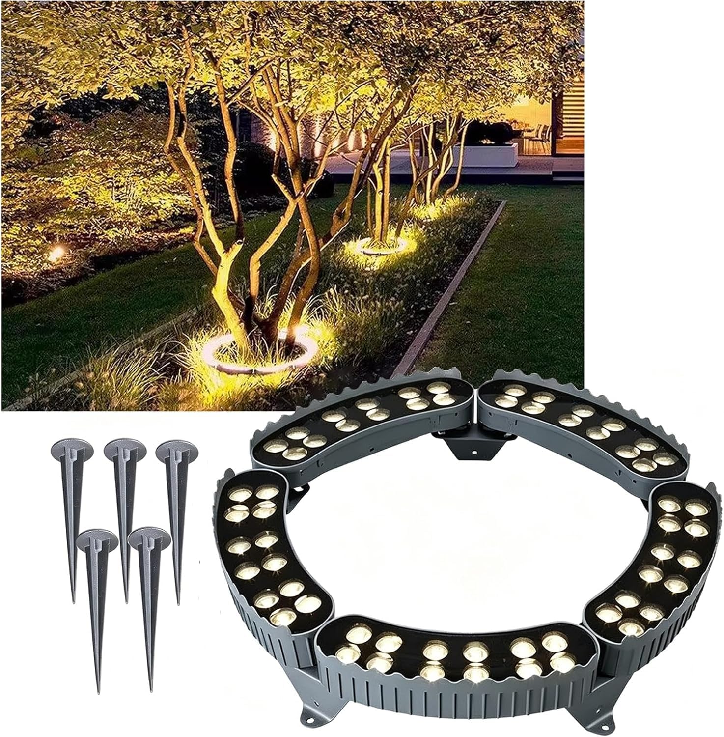 k3Mq9Rw Solar Tree Lights Outdoor LED Tree Spotlights, Suitable For Palm Trees, Courtyards, And Gardens(Rgb,5 Packs)