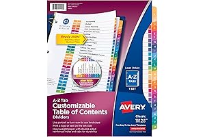 Avery Customizable Table of Contents Dividers for Easy Organization
