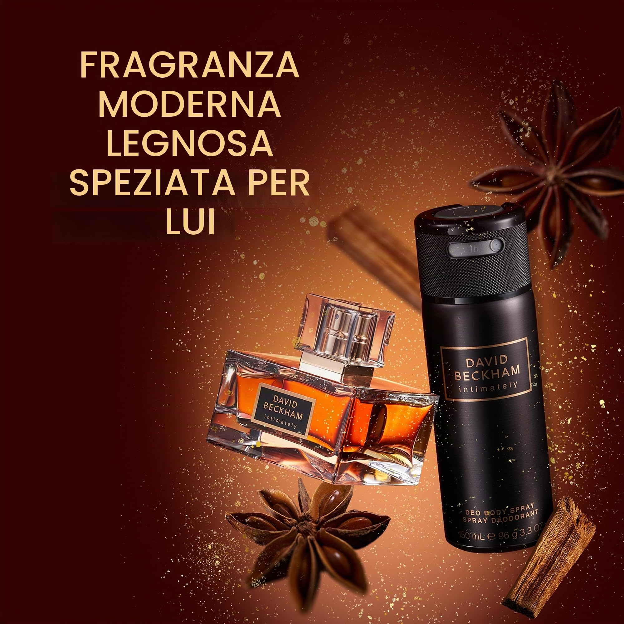 David Beckham Confezione Regalo Intimately, Eau de Toilette 30ml & Deodorante Spray 150ml, Fragranza Aromatica Ambrata per Lui