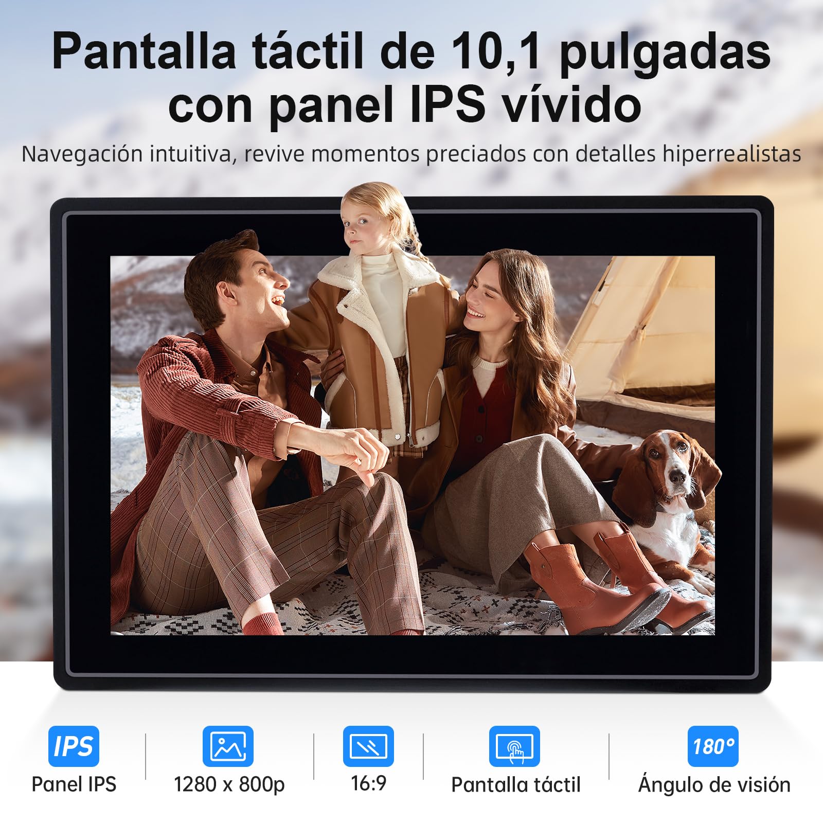 Rollei Smart Frame WiFi 100 en Negro. Marco de Fotos Digital de 10.1 Pulgadas con función WiFi para Reproducir Tus Fotos y vídeos con Sonido