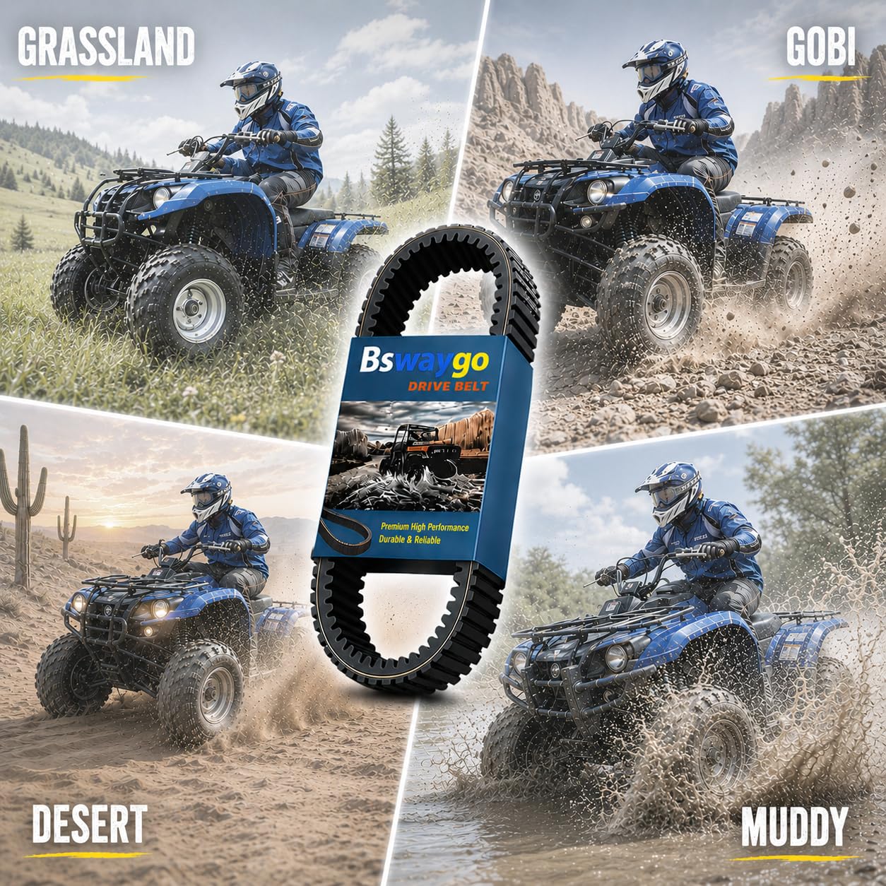 Drive Belt Aramid ATV Belt Compatible with Yamaha Grizzly/Kodiak 400/450, Rhino/Wolverine 450,Replace 5GH-17641-00-00 5GH-17641-10-00 5GH-17641-11-00 3C2-17641-00-00