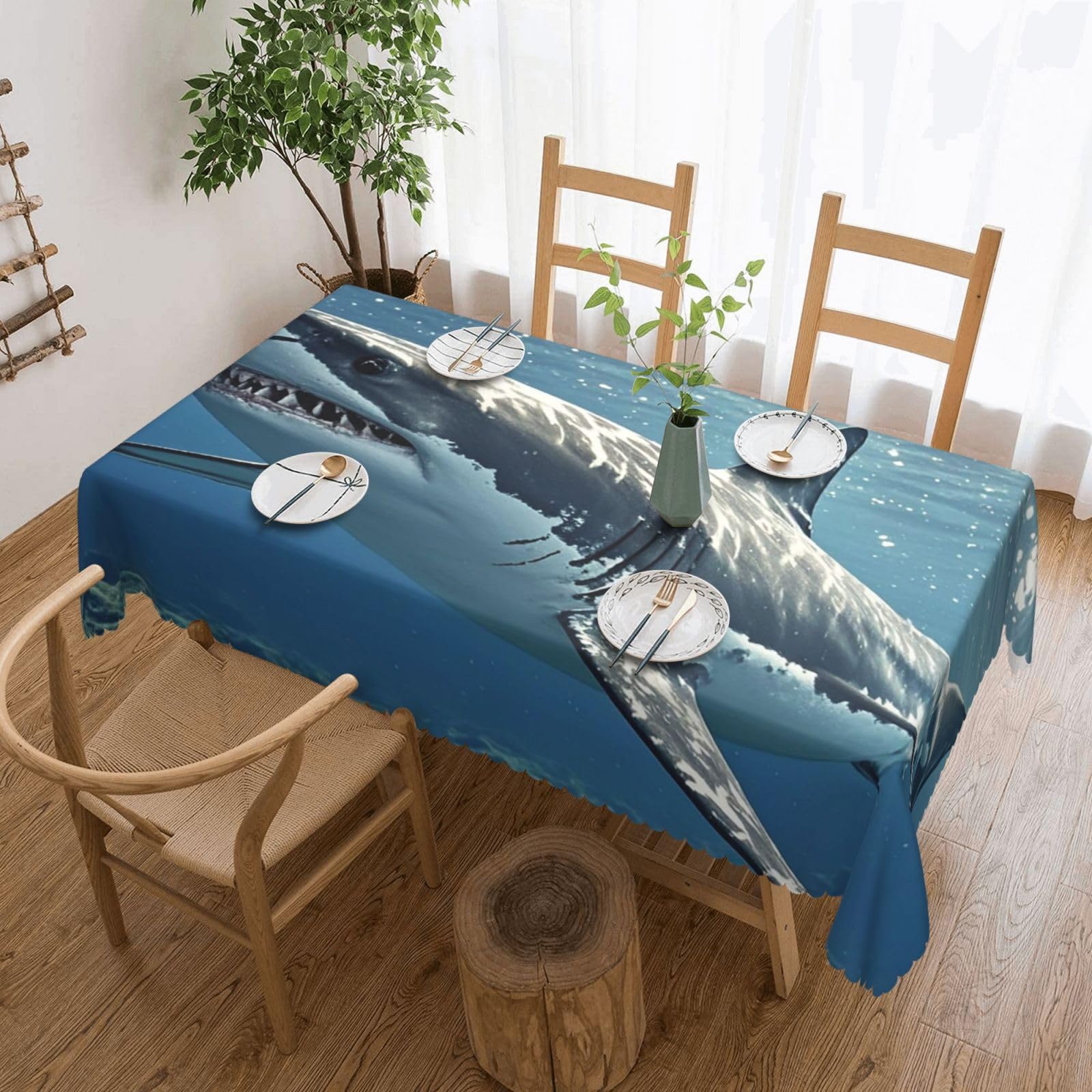 Nappe Grand Requin Blanc pour jardin, fête et grands dîners conviviaux