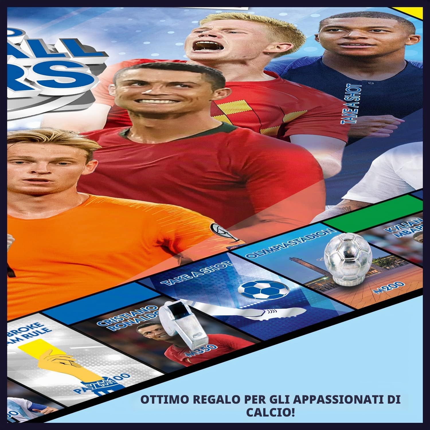 Hasbro Gioco da tavolo monopolio delle stelle del mondo del calcio (WM01927-EN1-6)