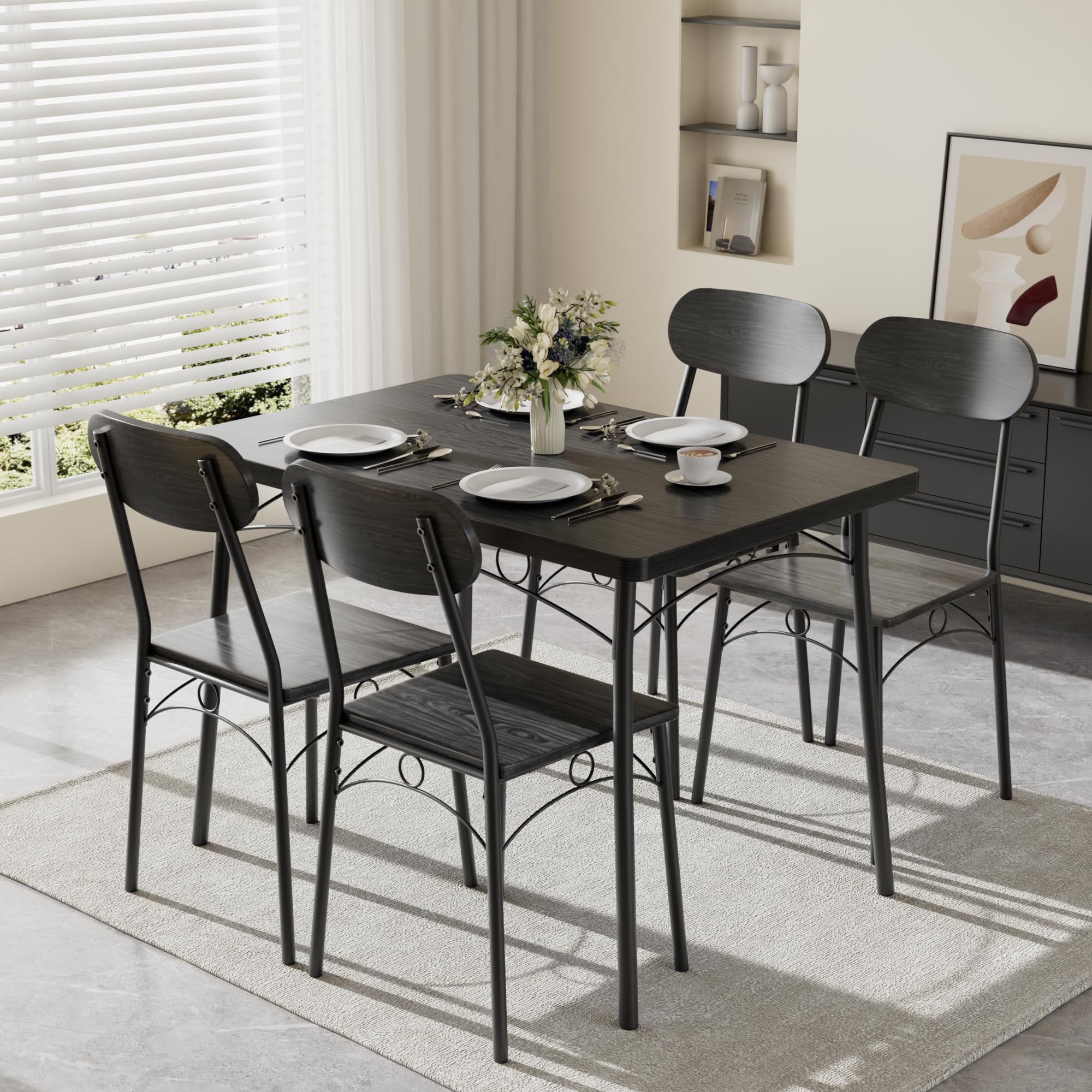 VECELO 5-Piece Kitchen Table Set