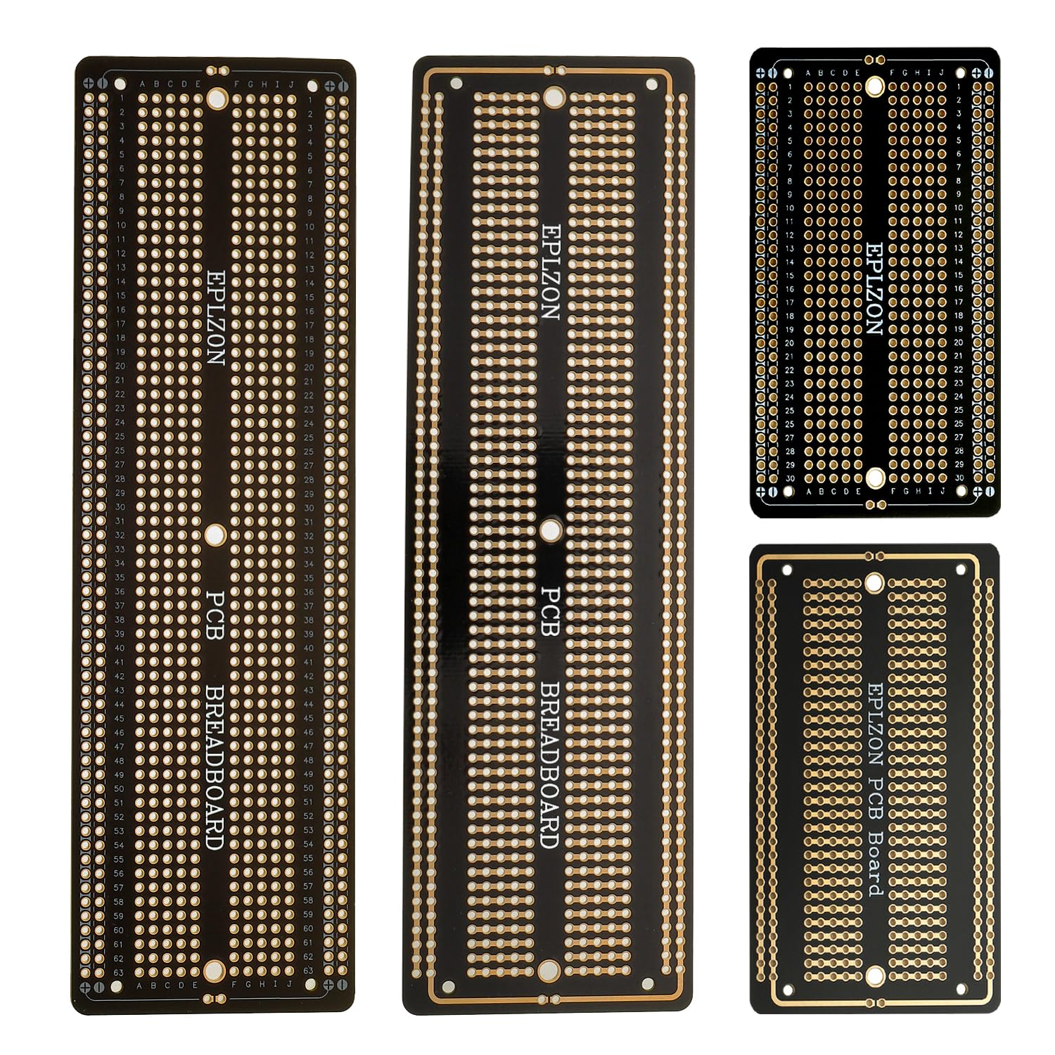 2pezzi 6.8"x2.05" & 2pezzi 3.5"x2.05" Breadboard Solderable Prototype PCB Board Kit per Elettronica Progetti Compatibile per DIY Saldatura Circuit Progetti Prototype Board,Nero