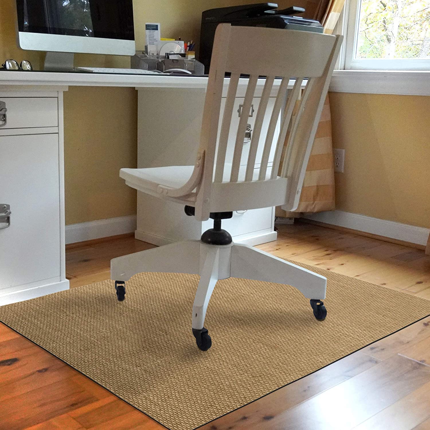 Bungalow Flooring Barbury Weave 9to5 Desk Chair Mat 3 x 4 Made in USA Stain-Resistant Anti-Slip Rubber Backing