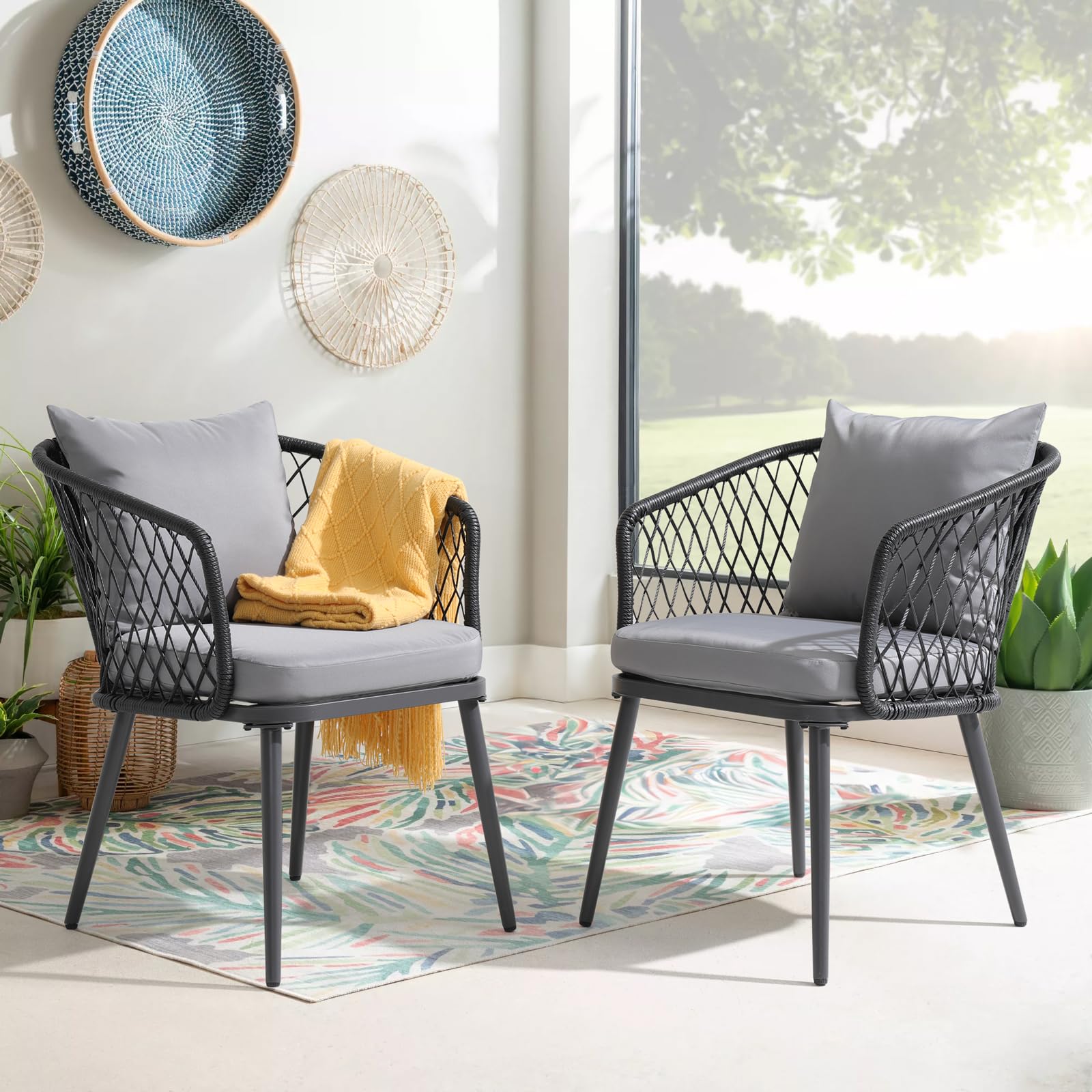 all weather wicker outdoor dining chairs