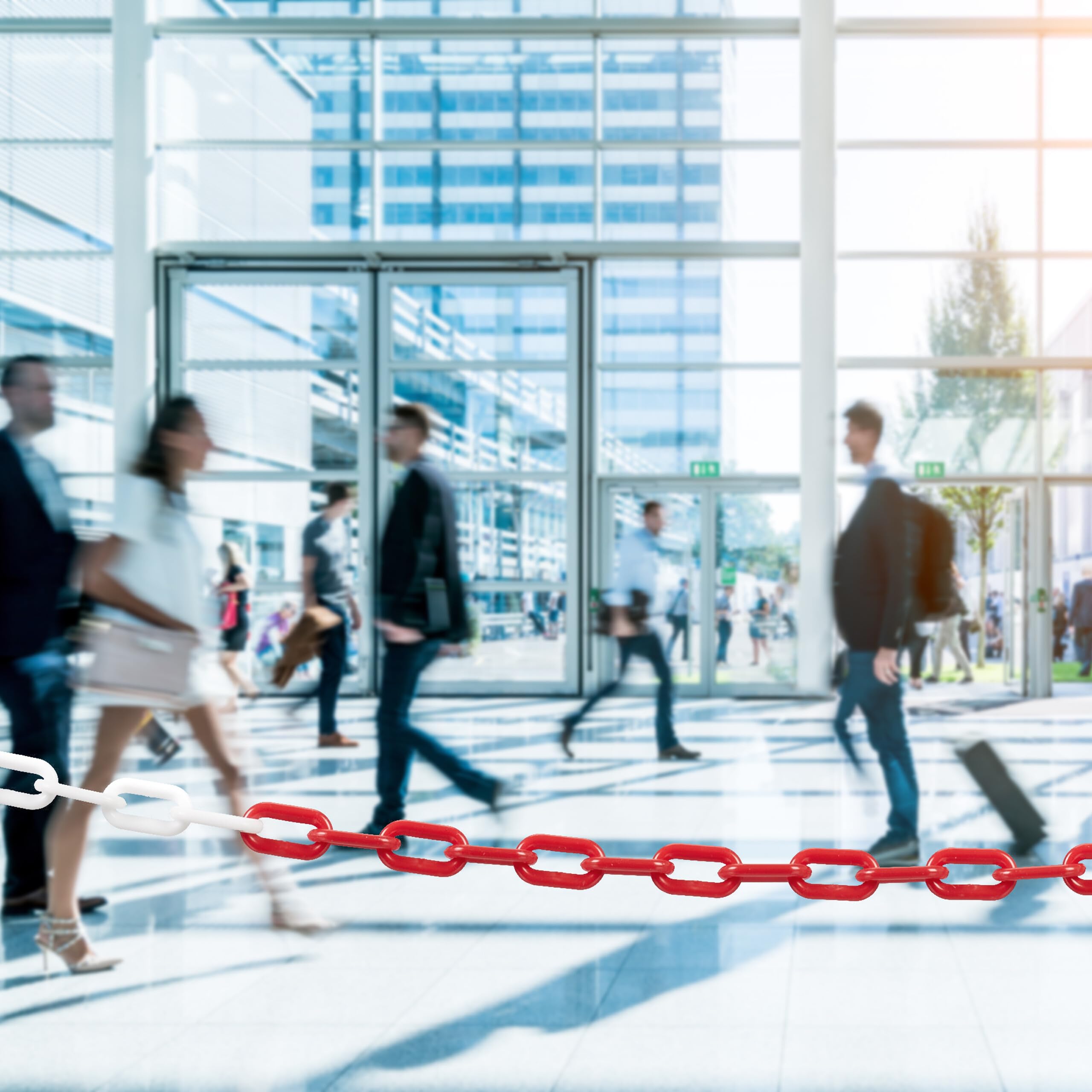 Relaxdays Chaîne de signalisation en Plastique, pour délimiter parkings, Chantiers, etc, 30 mètres, Rouge/Blanc