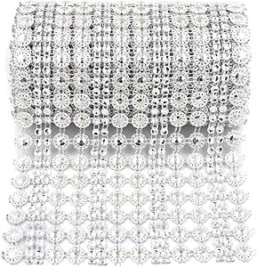 Amazon.com: Honbay 4.5 Inch x 2 Yards Sparkling Flower Shape Diamond ...