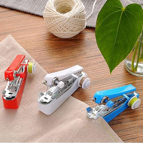Mini máquina de coser portátil de mano para el hogar al aire libre grapadora de costura con 6 piezas para el hogar