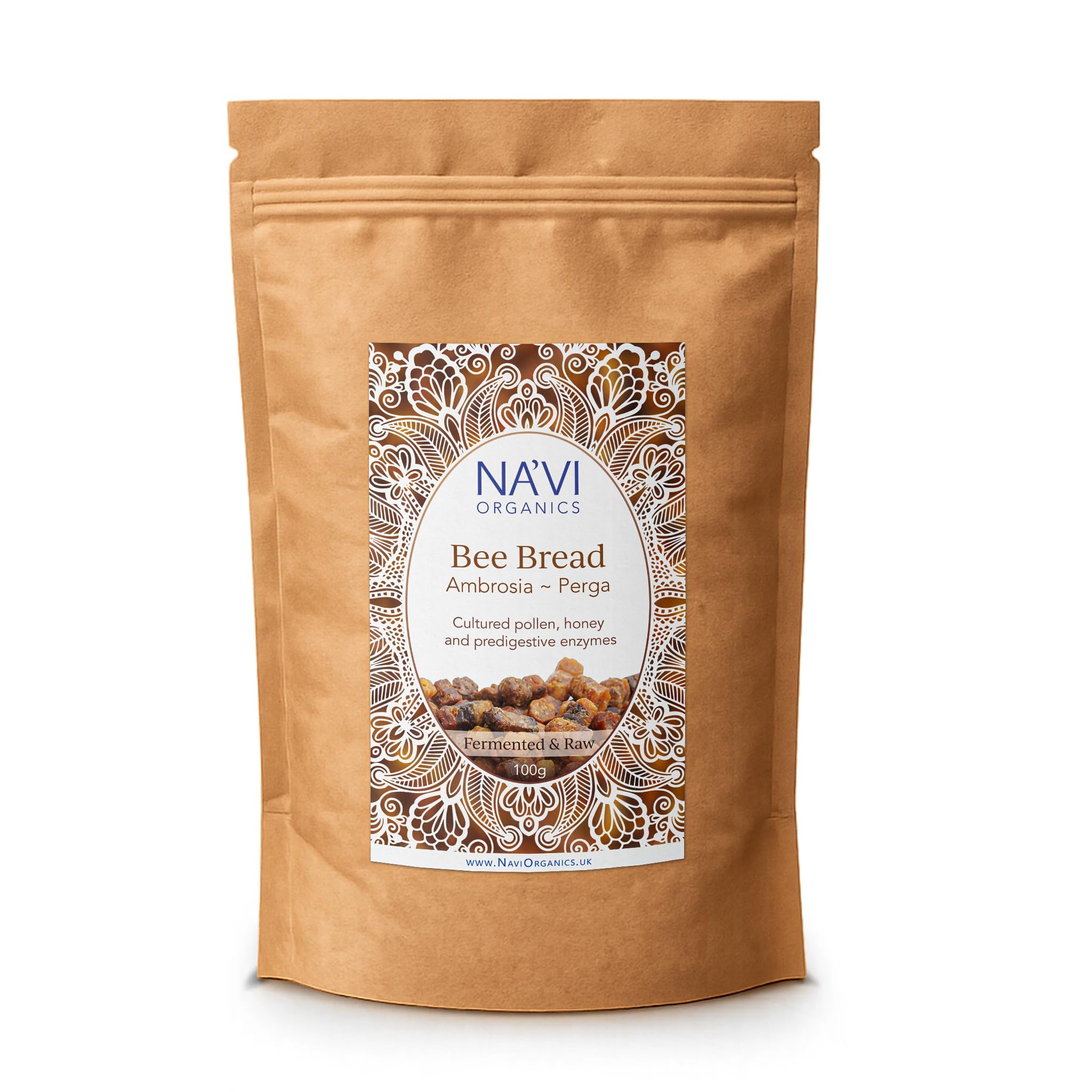Na’vi Organics Pure Organic Raw Bee Bread (Ambrosia/Perga) – 100g | Bee Pollen Superfood for Natural Vitality & Protein | Highest Medicinal Quality