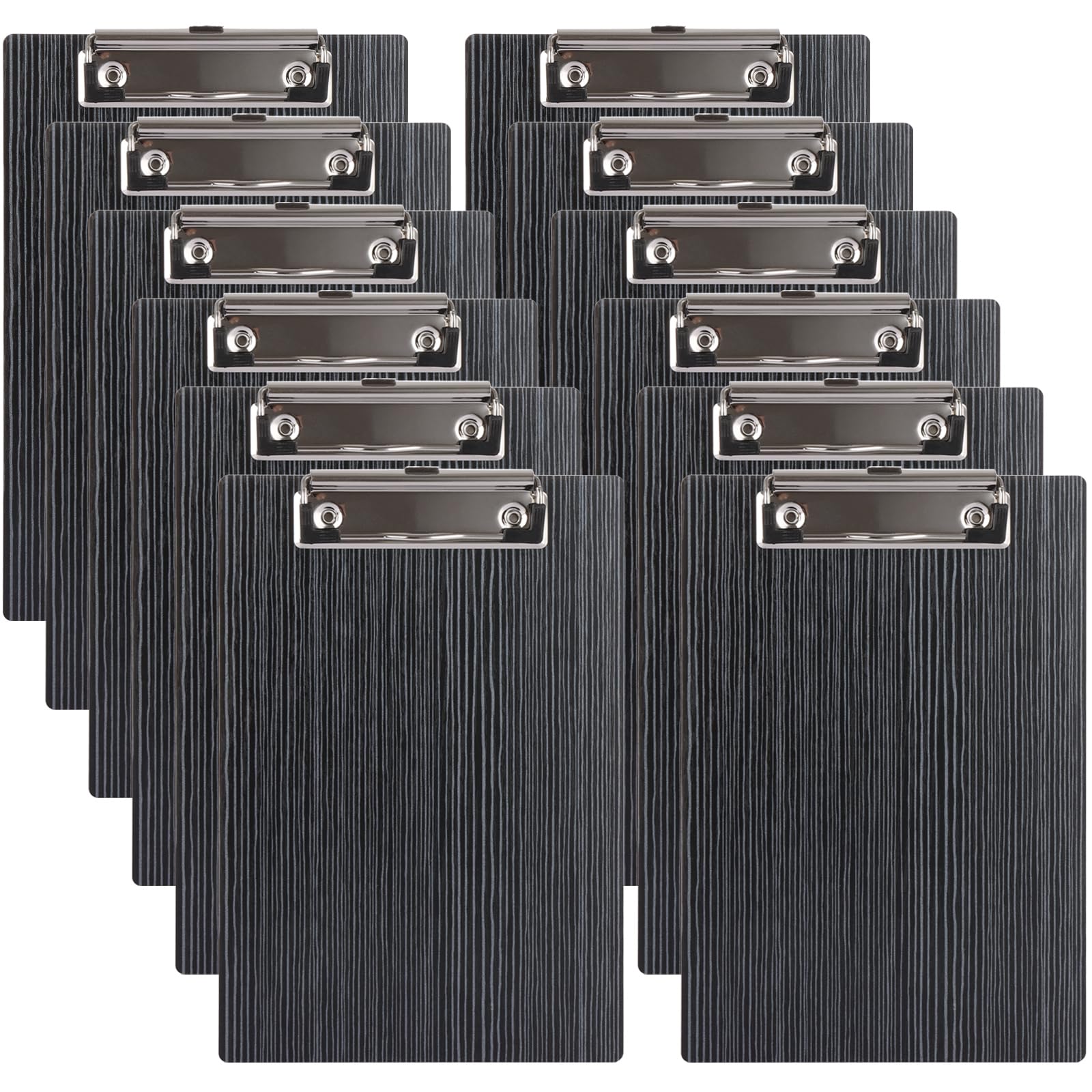 CYEER 12PCS A5 Clipboard, Wooden Clipboard A5, Mini Menu Clip Board with Metal Clip and Hole for Restaurants Schools