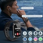 STECEi Smart Watch pour hommes femmes Bluetooth Call, 1.95" HD Smartwatch écran avec moniteur de fréquence cardiaque/douche, 110+ Modes de sport Suivi des activités IP68 Imperméable, Fitness Watch pour Android iOS, Jet Black
