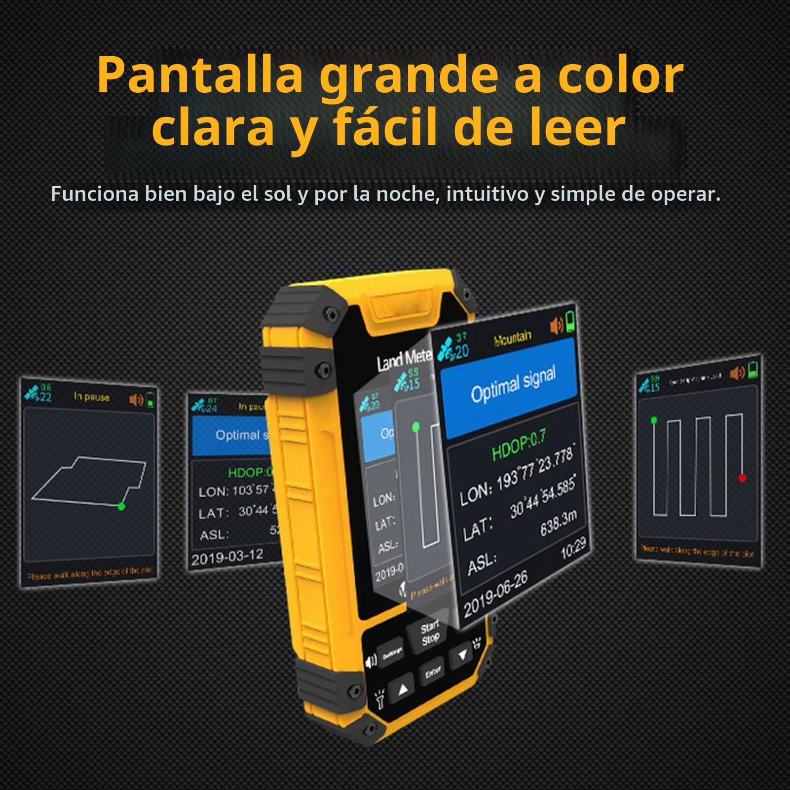 Jeffergarden GPS Portátil para Caminar, Pantalla de Color GPS de 2.4 Pulgadas Salida de Datos Handheld Invigna Equipo de Inspección de Tierras