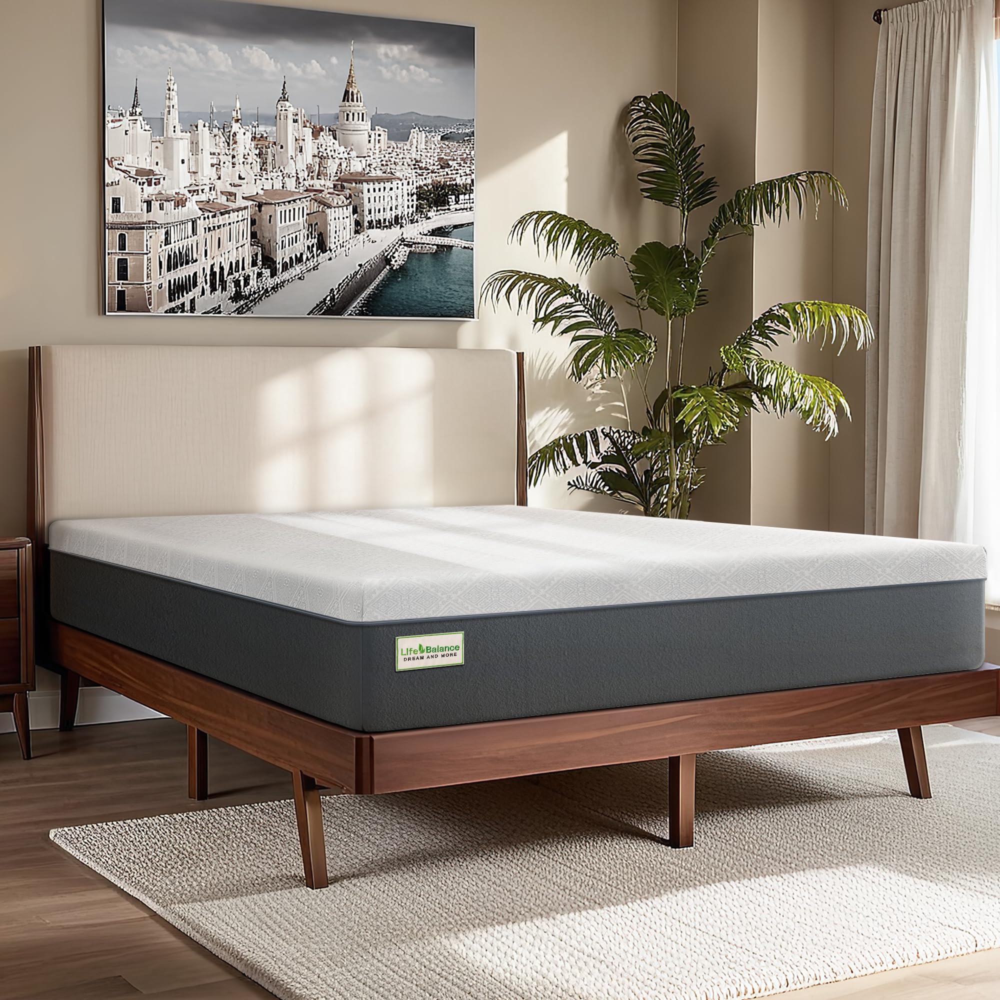 Full Mattress, 10 Inch Cooling-Gel Memory Foam Mattress Assembled in The USA, CertiPUR-US Certified Mattress in a Box, Medium Firm, Pressure Relief, Motion Isolation, CY-10-F