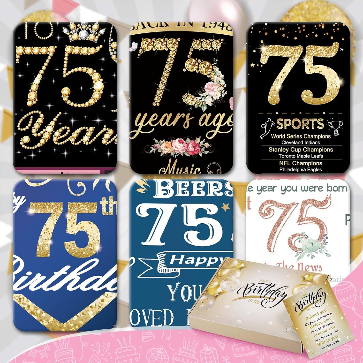 75th Birthday Gifts for Women Gift for 75 Year Old Woman Birthday Unique Happy 75th Birthday Gifts for Her Best Friend Mom Sister Wife Throw Blanket 60x50 Inch(Pink) - Image 6