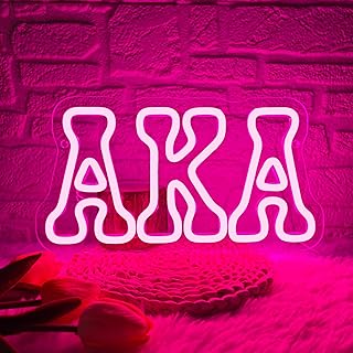 Greek Sorority Aka Neon Sign, Pink Dimmable Led Greek Sorority Gifts Neon Light Sign Sorority Dormitory Bar Neon Sign Wall Decor Sister Female Friend Holiday Gifts Souvenir(11.8 * 6.3in)