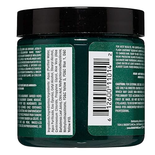 Miniatura 2 de MANIC PANIC Green Envy - Tinte para el cabello Classic High Voltage semipermanente verde esmeralda profundo con matices azules, ara cabello oscuro y