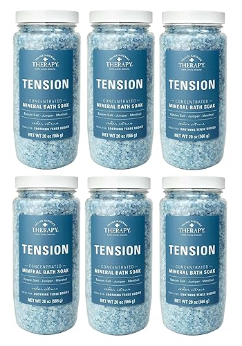 Village naturals Mineral Bath Soak, alivio de la tensión de dolores y dolores, 20 onzas (paquete de 6)