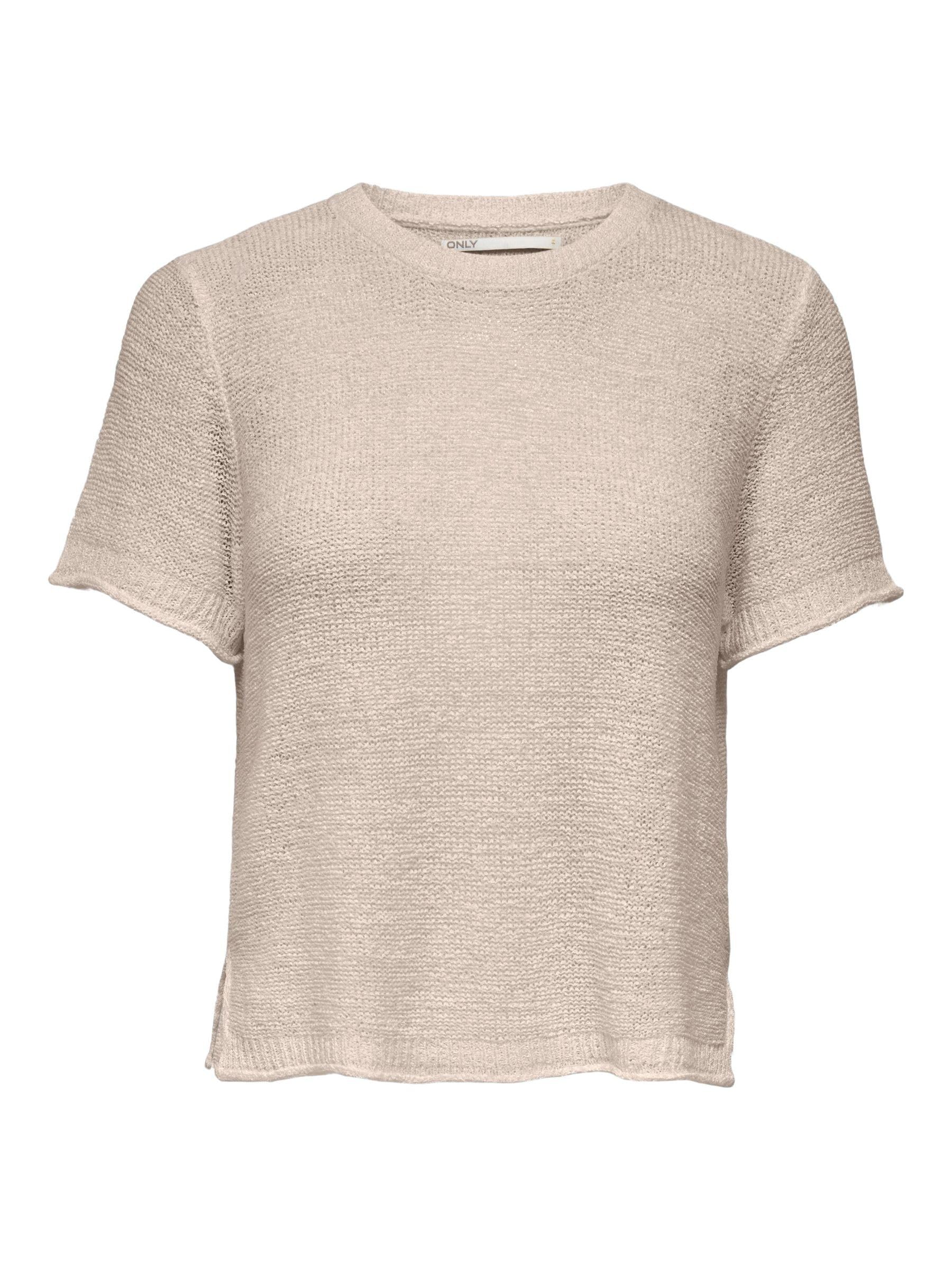 ONLY Women's Onlsunny S/S Nca KNT Pullover, Pumice Stone, XS