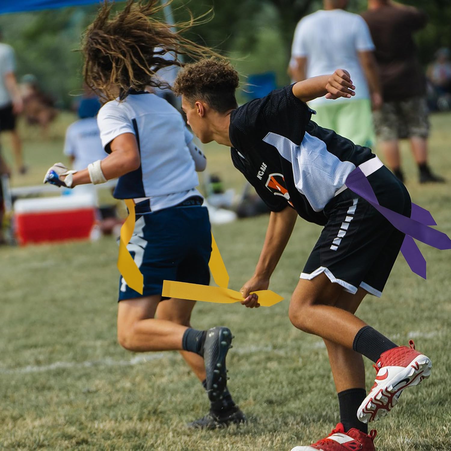 Flag Football Belts, 14 Player White Flag Football Set with 42 Flags for Adult Youth Kids Training