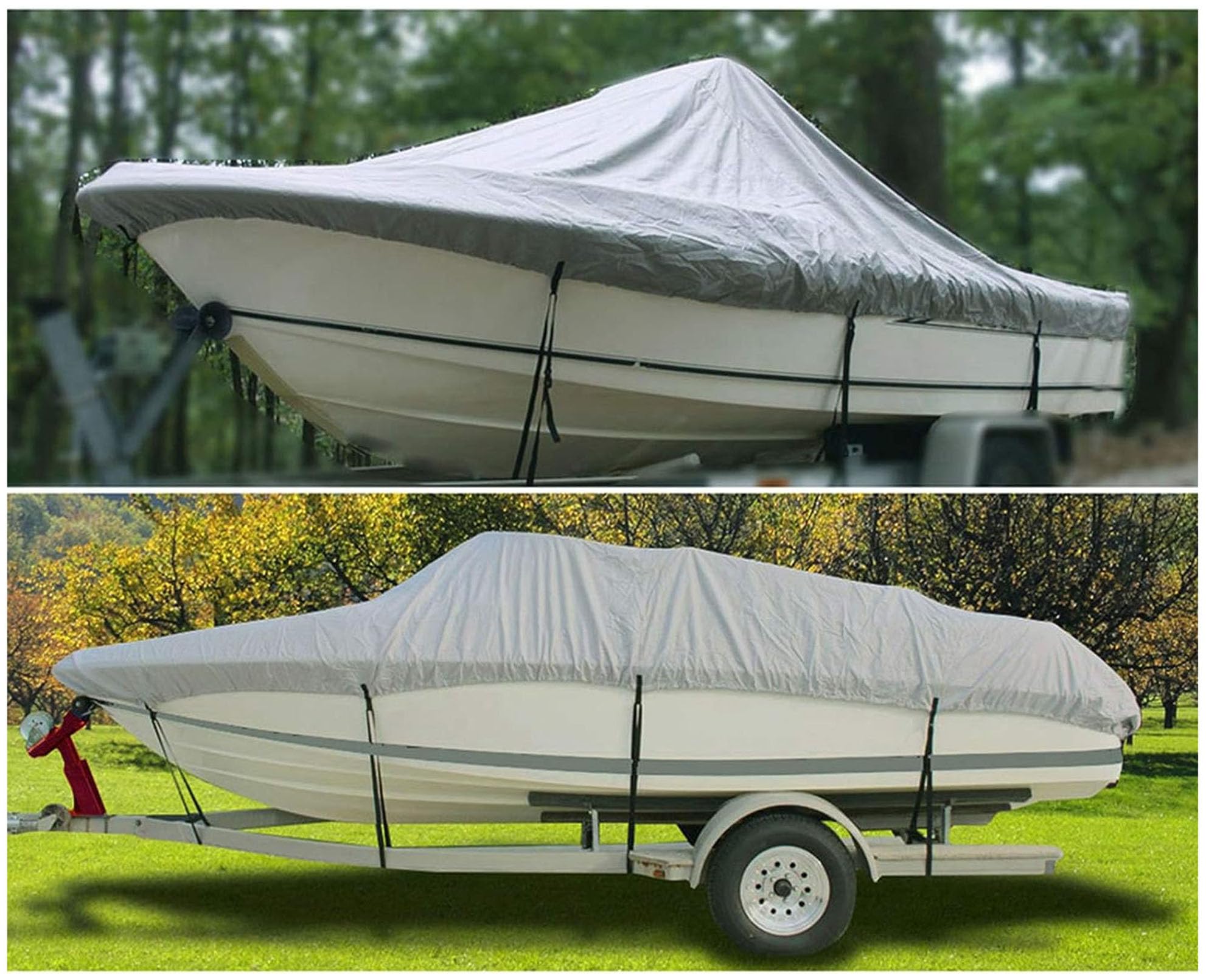 Copertura per Barca Forte, Tessuto Oxford 600D Telo Copri Barca Impermeabile Adatto A Scafo A V, Tri-Scafo, Barca da Sci da Pesca Copertura per Barche,20 * 22FT=810 * 500CM