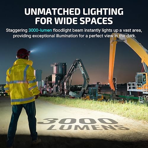 Miniatura 3 de OLIGHT Perun 3 - Linterna frontal recargable, 3000 lúmenes LED con luz roja, lámpara frontal impermeable con diadema para campamento al aire libre,