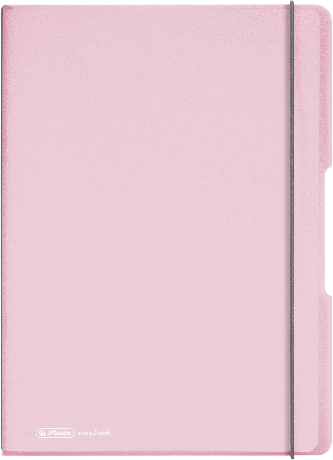 herlitz my. Book Flex Notebook A4 Polypropylene with Removable Cover With Elasticated Band Fastener 2 x 40 Sheets Rosé-Transparent