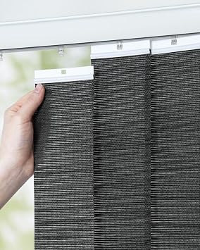 UNISHADES Vertical Blind Replacement Slats, 3.582.5 in, Black | Light Filtering Material, 34 Pack,