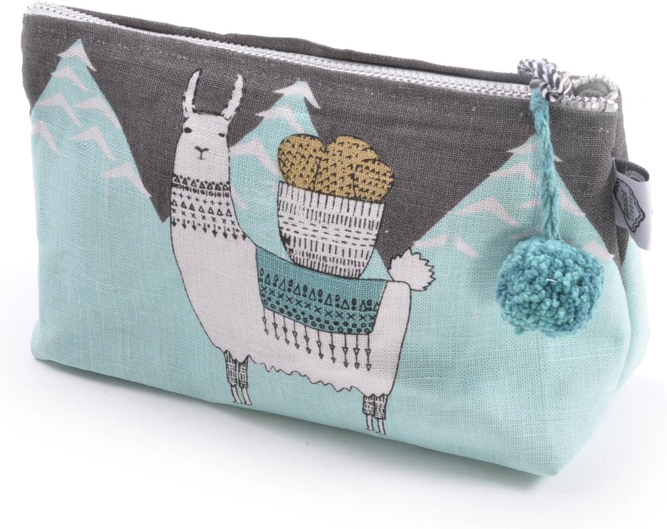 Mountain Llama - Small Cosmetics Make Up Bag - Llamarama By Danica Studios