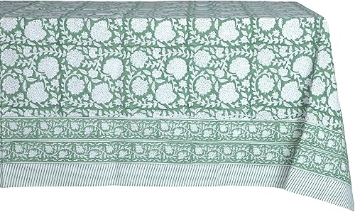 ATOSII Shalimar - Mantel rectangular de otoño 100 % algodón, mantel de lino floral a mano para cocina, mesa de comedor, fiestas, boda, exteriores,
