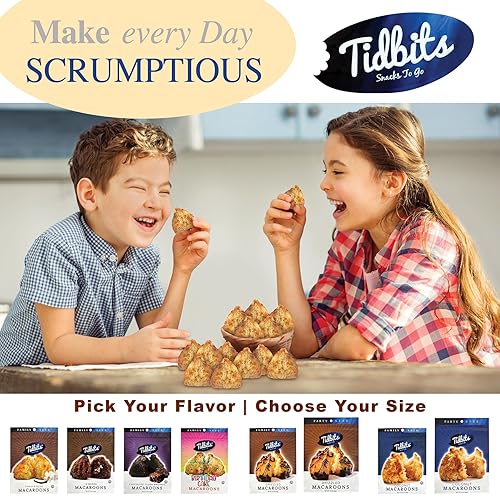 Miniatura 4 de Tidbits Snacks To Go Macarrones de vainilla  5.25 oz. Tamaño familiar, bocadillos gourmet sin gluten, deliciosas galletas veganas sin lácteos