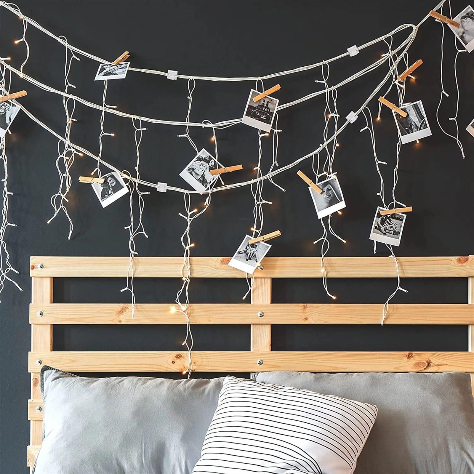 40 Stück Selbstklebende transparente Wand-Kunststoff-Clips, Drahthalter, Kabel-Clips, Kabelmanagement for Lichterketten-Dekoration(Transparent)