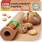 Papier Parchment Non Blanchi pour Cuisson – 2 Paquets 520 pi² au Total - Rouleau de Papier de Cuisson 15 po x 210 pi avec Coupeur, Parchment Brun Antiadhésif pour Cuisson, Cuisine, Grillade, Vapeur par Baker’s Signature