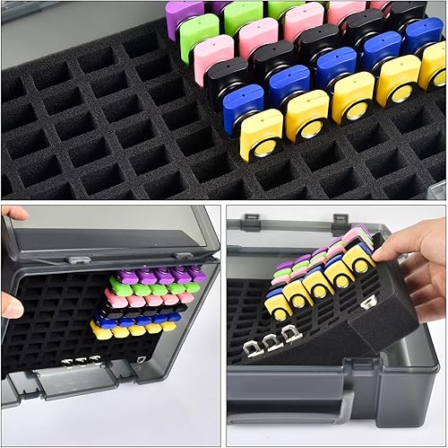 Miniatura 4 de FULLCASE Estuche para unidad flash USB, memoria USB, organizador de almacenamiento de tarjetas SD, capacidad para 104 unidades, soporte de