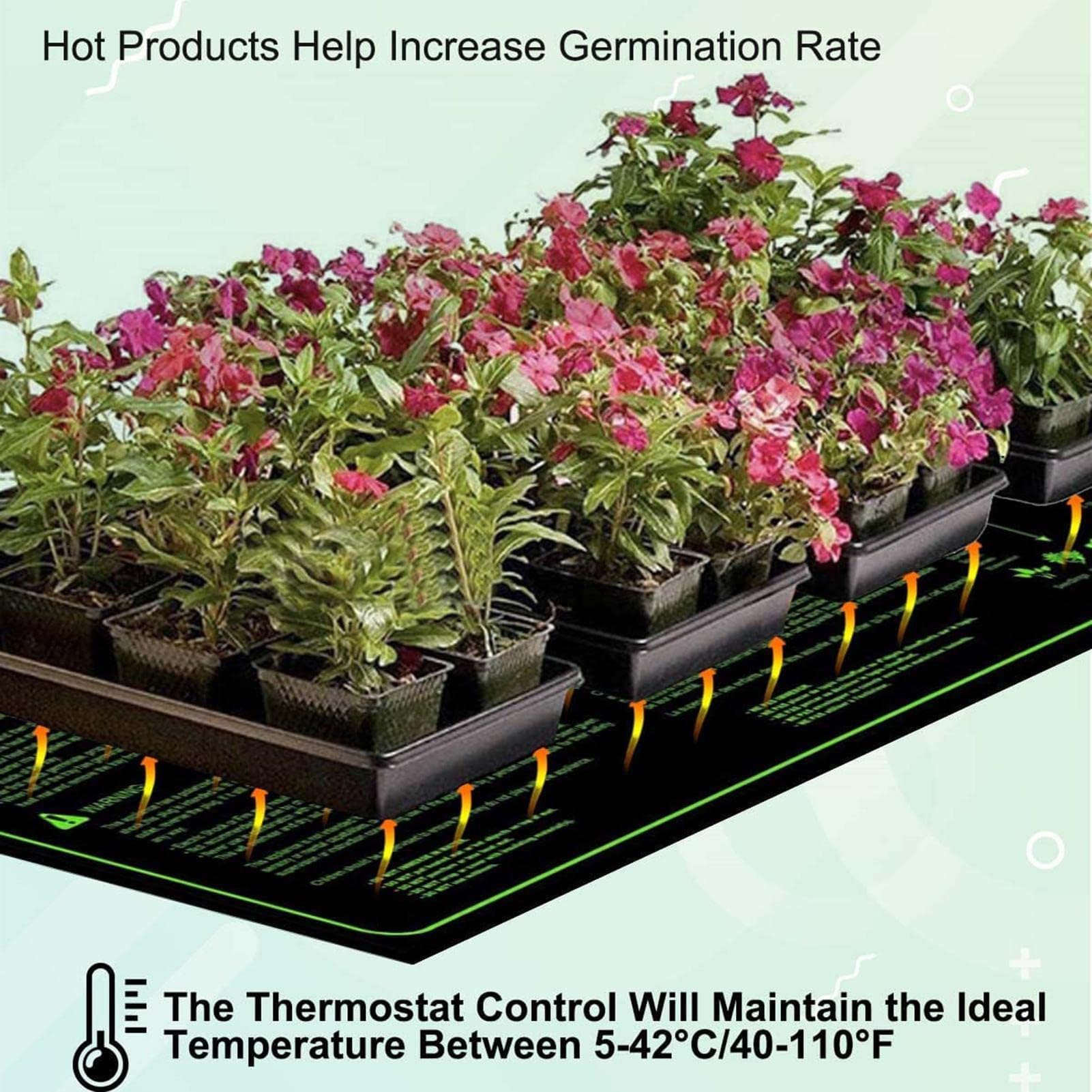 Tappetino Riscaldante Per Piantine - 25x52.5cm, Impermeabile IP67, Per Germinazione Semi E Serre - Foto 12