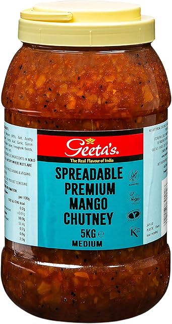 Geeta's Spreadable Premium Mango Chutney, Medium, 5kg, Pack of 2