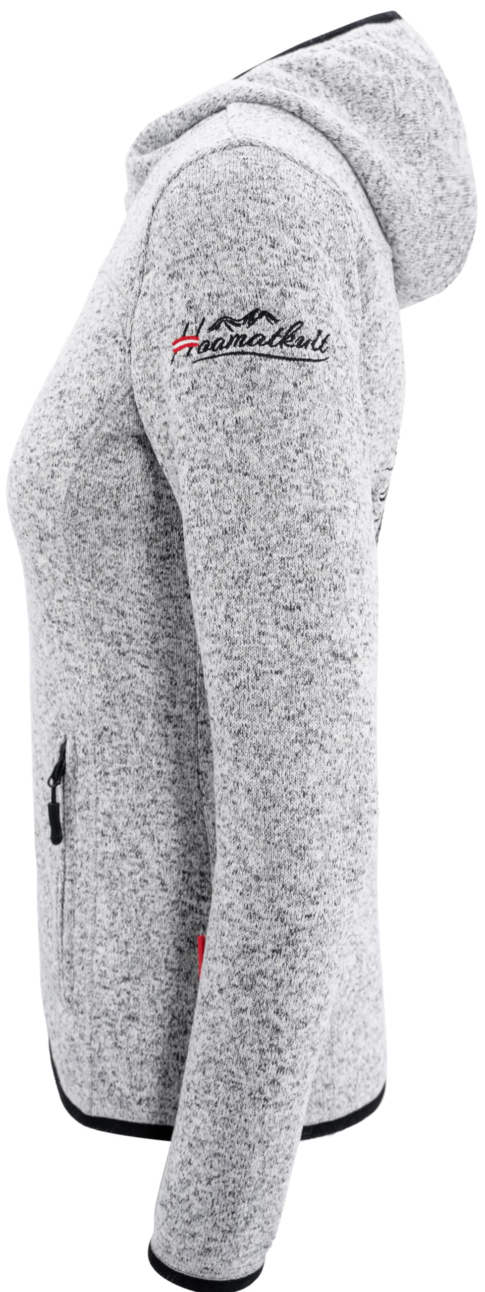 Hoamatkult Österreich Jacke Damen Strickfleece - die KULTJACKE - hochwertiger Stick