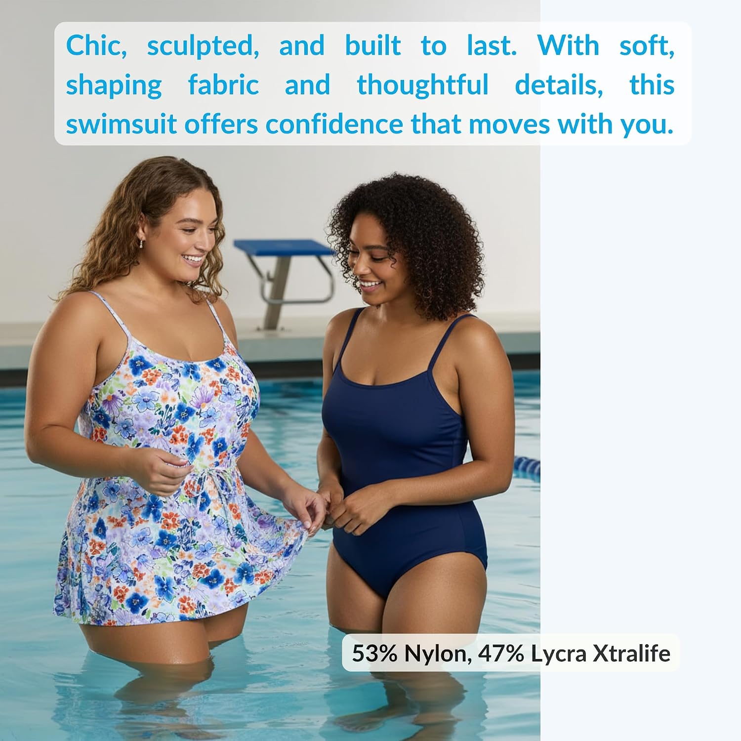 Sporti Plus Size Starlet Solid Tummy Control Swim Dress
