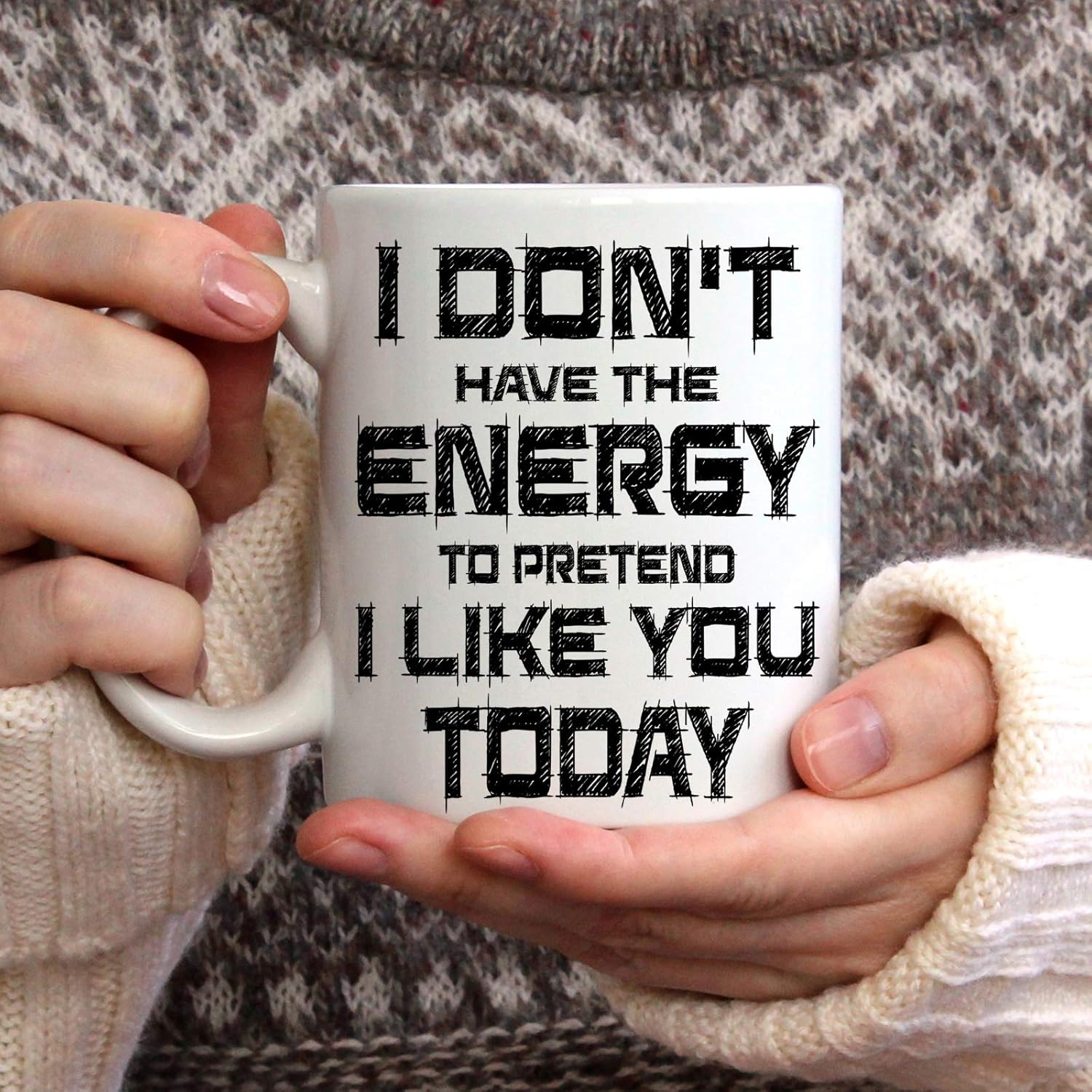 Blасk Frіdау - 40% оƒƒ I Don't Have The Energy To Pretend I Like You Today Novelty Mug - Funny White 11 Ounce Coffee Mug - Great Gift for Mom, Dad, Co-Worker, Boss, Friends and Teacher by Mad Ink Fashions