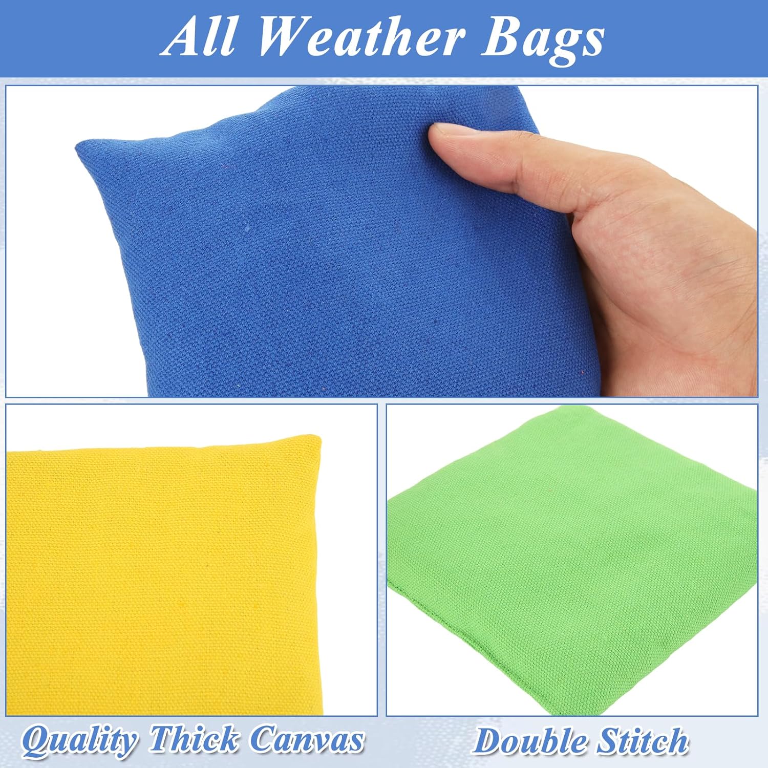 CYEAH 36 Pcs Cornhole Bean Bags for Tossing, 3 x 3 inch Bean Bags for Cornhole Game, 6 Color Durable Nylon Corn Hole Bean Bags, Canvas Toss Bags for Family Party Throwing Game