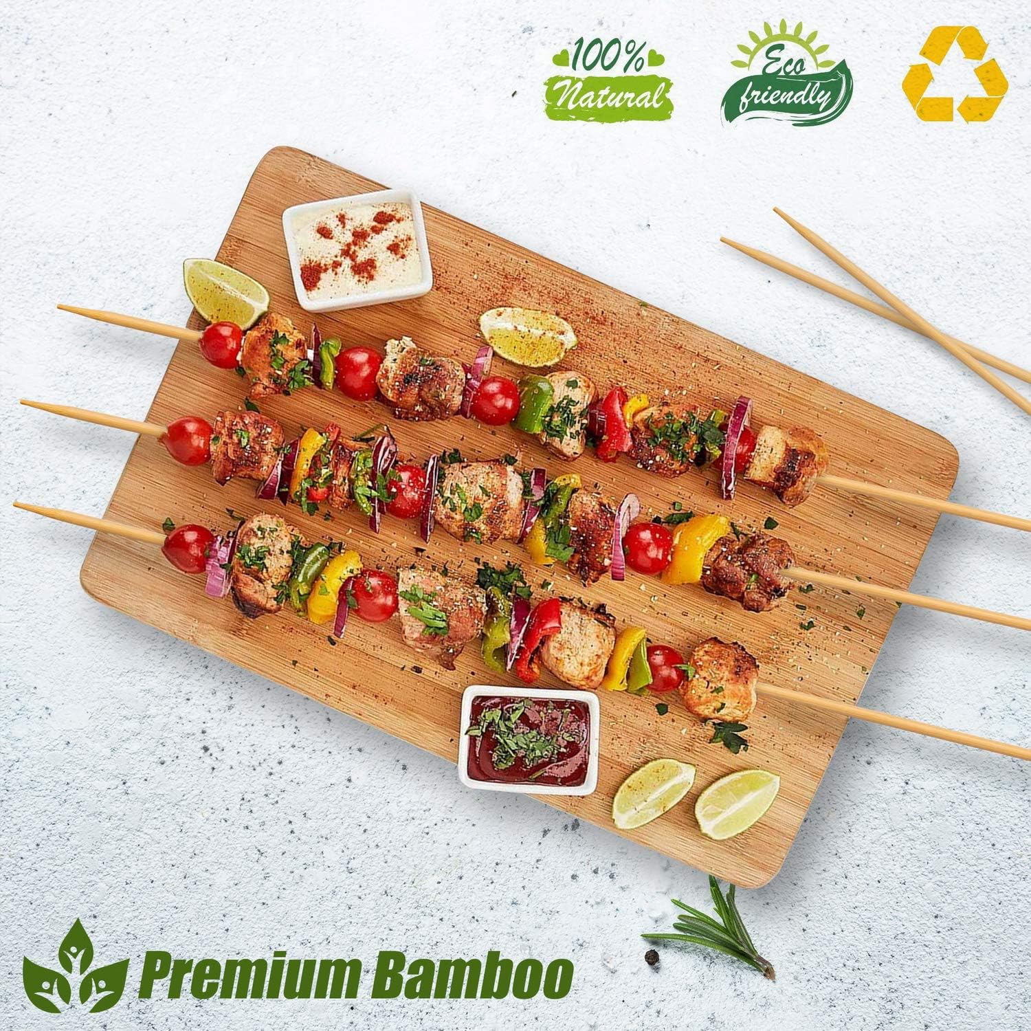 Amazing Creation Bamboo Marshmallow Roasting Sticks, Heavy Duty Smores Sticks, Wood Skewers for Kabobs or Kebabs, Hot Dogs, BBQs, 100% Biodegradable, 30 Inches Long by 5mm (100 Pack) : Patio, Lawn & Garden