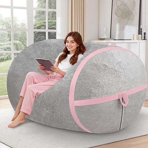 Miniatura 343 de HABUTWAY Puf gigante de 2 pies para adultos, con relleno de espuma viscoelástica, puf grande con funda de terciopelo holandés extraíble para sala de